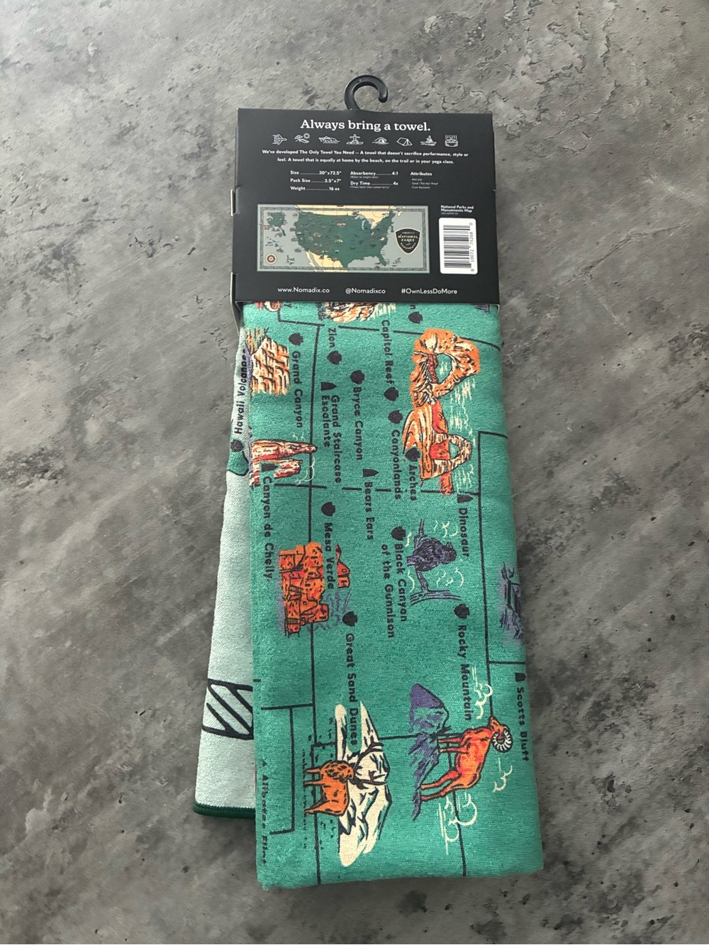 NWT Nomadix National Parks Map Towel - Picture 3 of 8